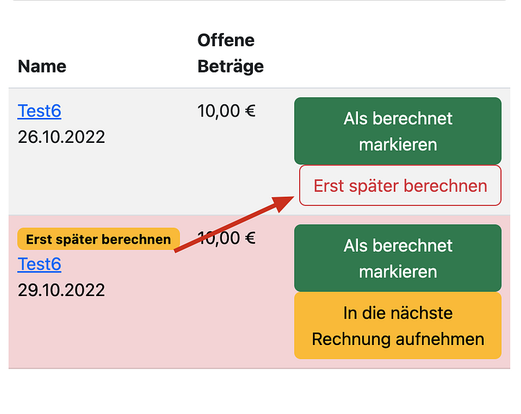 Erst später berechnen